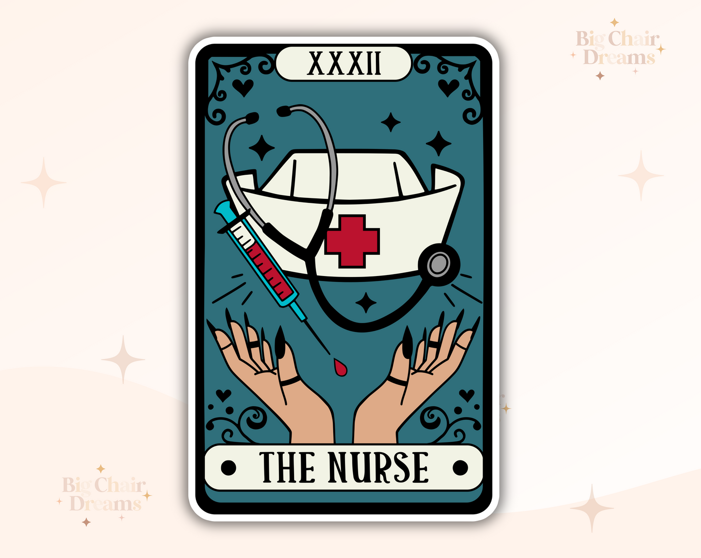 Tarot Card The Nurse Sticker - Holographic - Nursetok