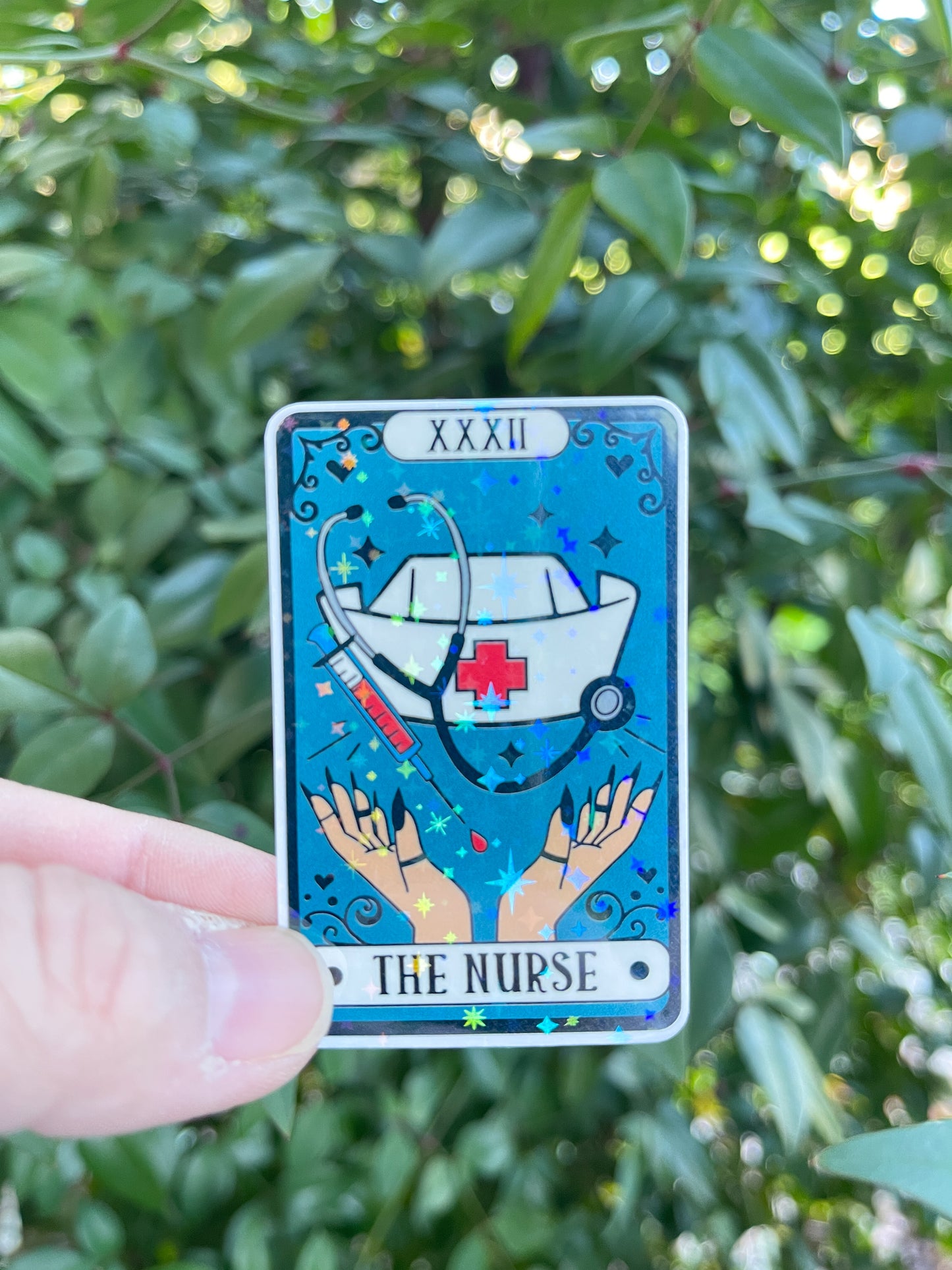 Tarot Card The Nurse Sticker - Holographic - Nursetok