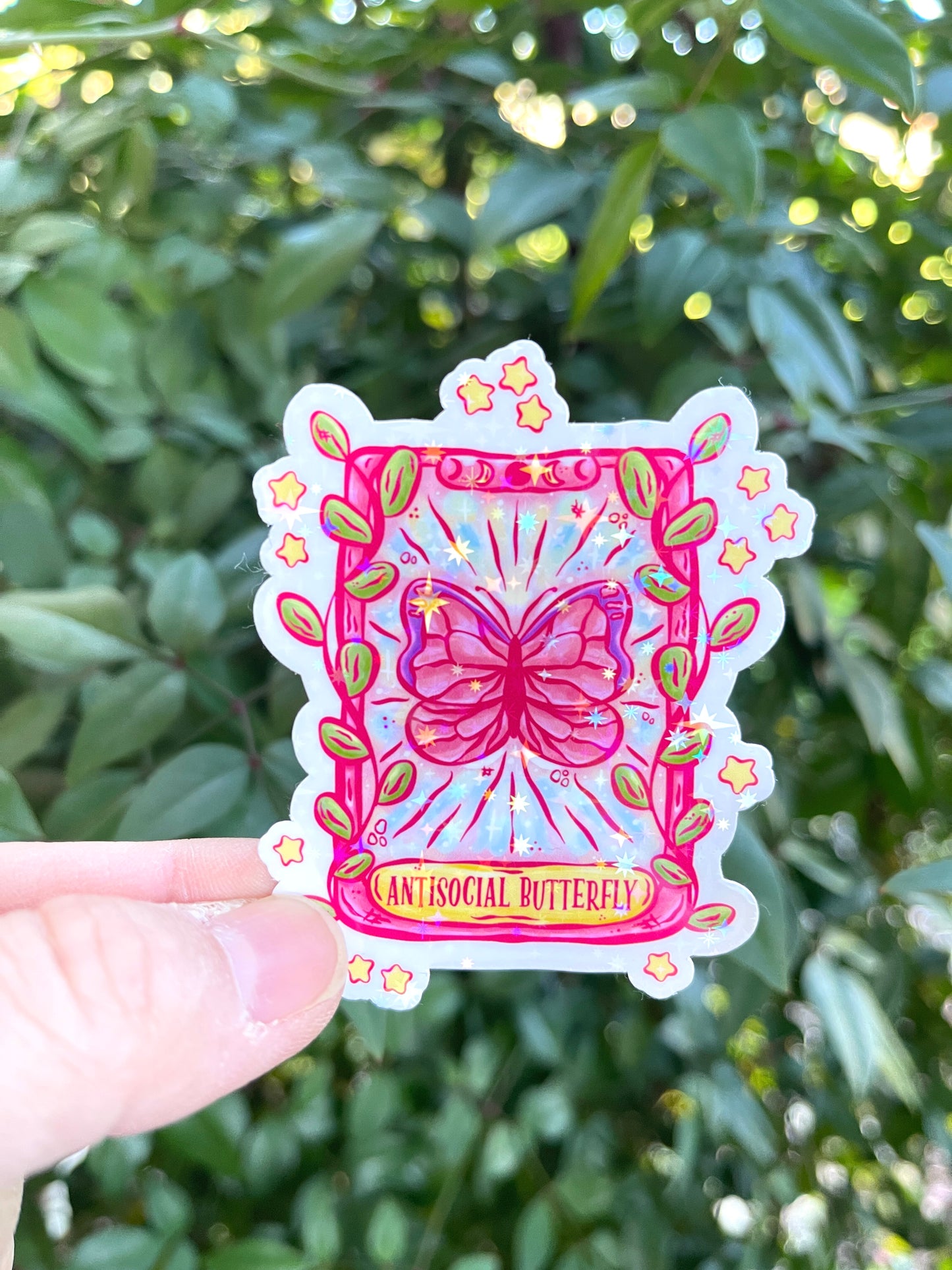 Tarot Card Antisocial Butterfly Sticker - Emotional Support - Tarot Cards