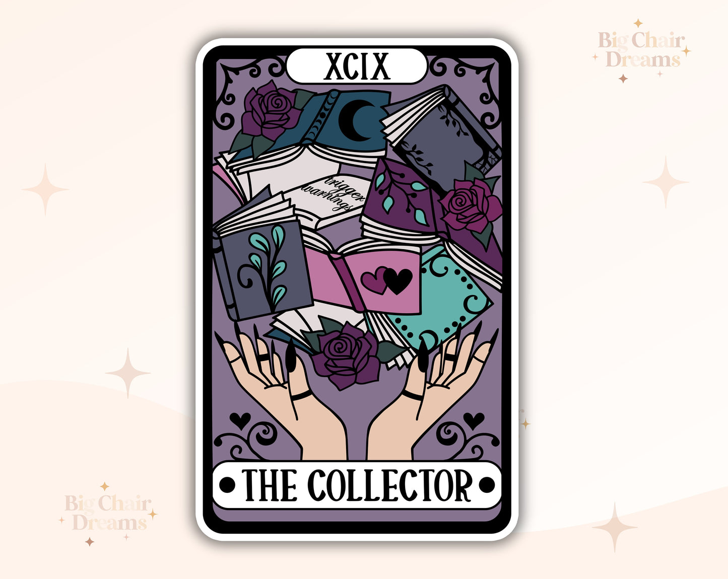 Tarot Card The Collector Sticker - Book Lover - Smut - Booktok - bookish Sticker - kindle sticker - e-reader - Holographic