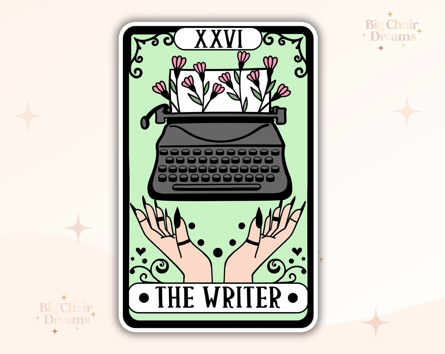 Tarot Card The Writer Sticker - Book Lover - Smut - Booktok - bookish Sticker - kindle sticker - e-reader - Holographic