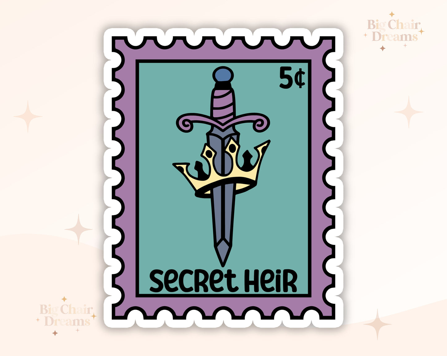 Secret Heir Stamp Sticker - Book Lover - Smut - Booktok - bookish Sticker - kindle sticker - e-reader - Booktrope Sticker