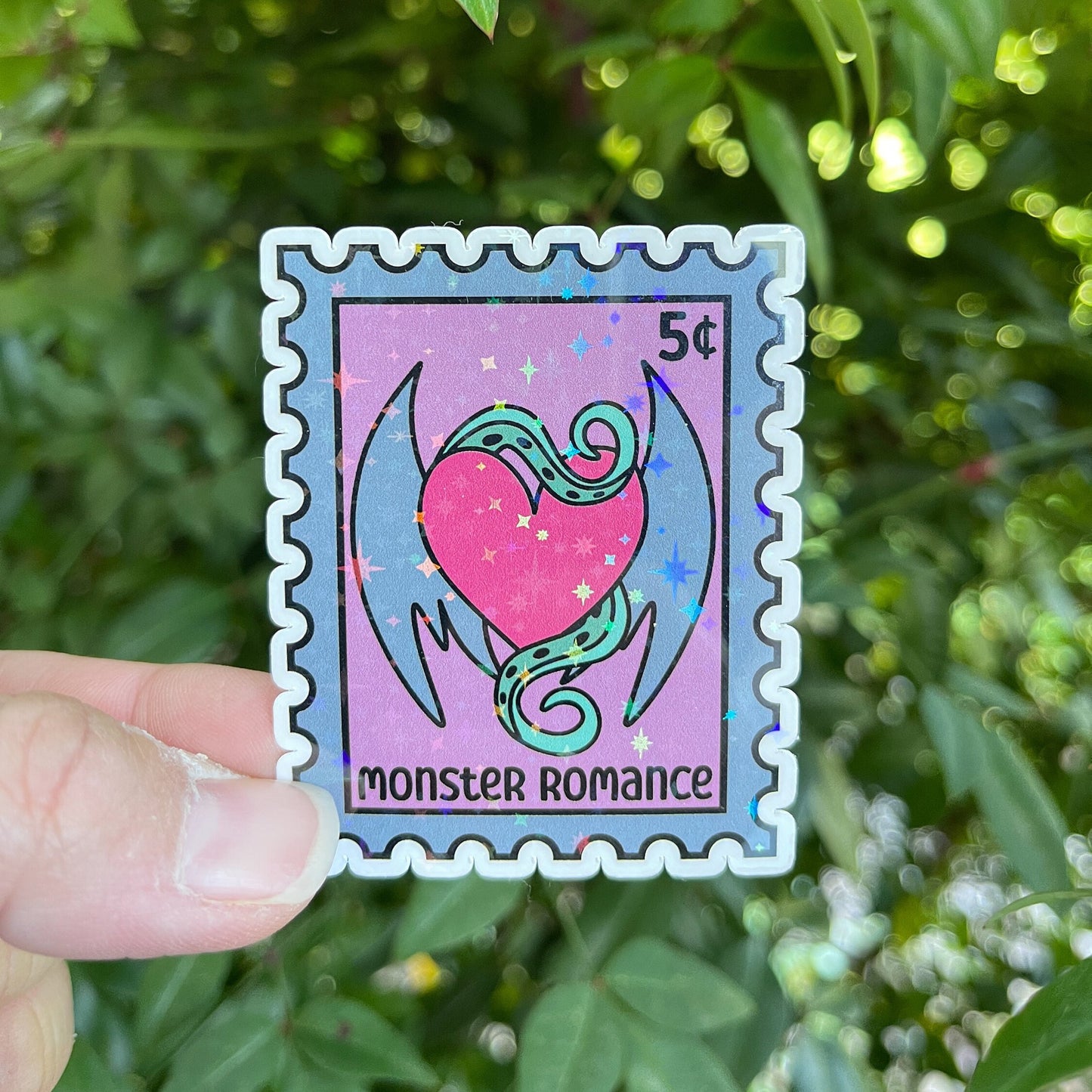 Monster Romance Stamp Sticker - Book Lover - Smut - Booktok - bookish Sticker - kindle sticker - e-reader - Booktrope Sticker