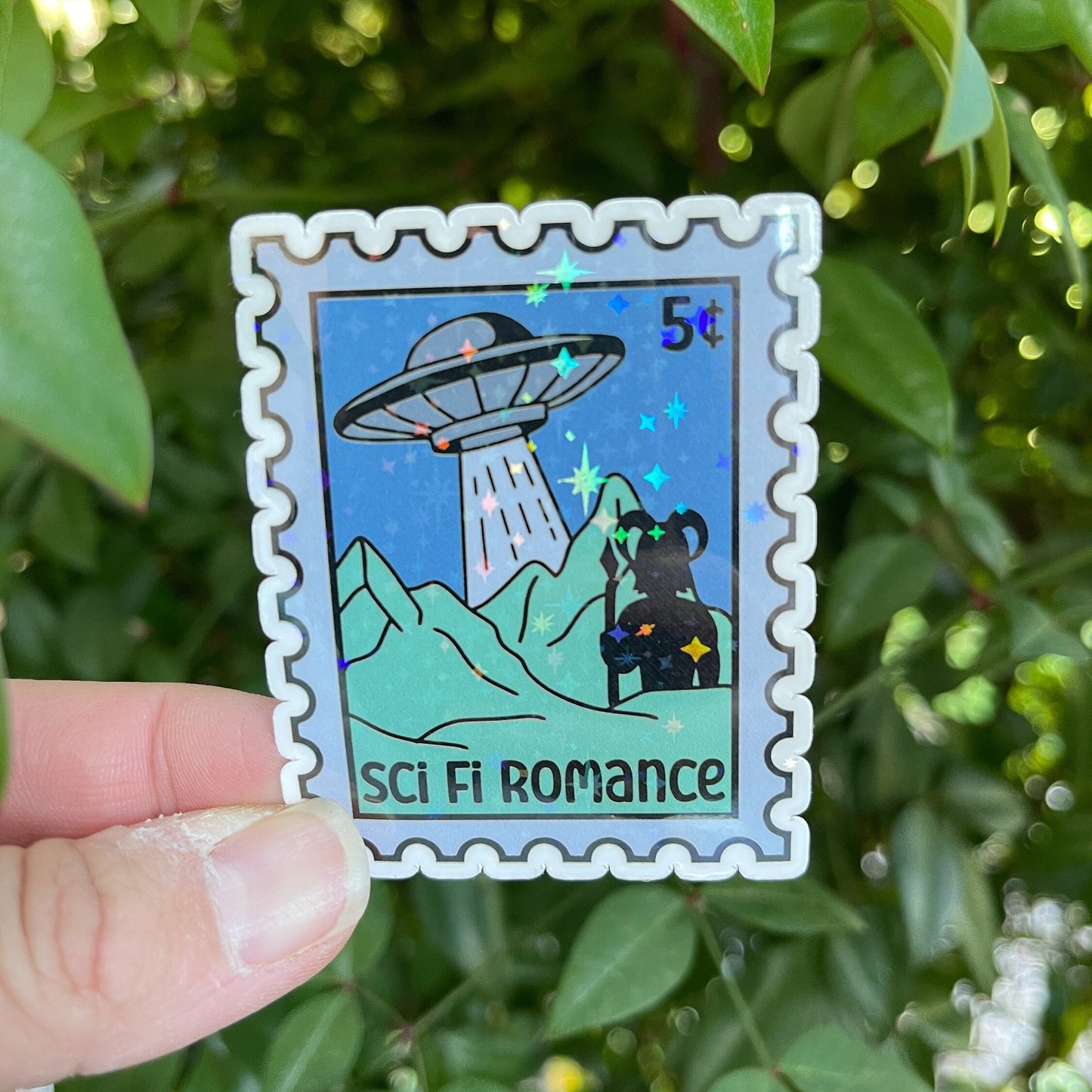 Sci Fi Romance Stamp Sticker - Book Lover - Smut - Booktok - bookish Sticker - kindle sticker - e-reader - Booktrope Sticker