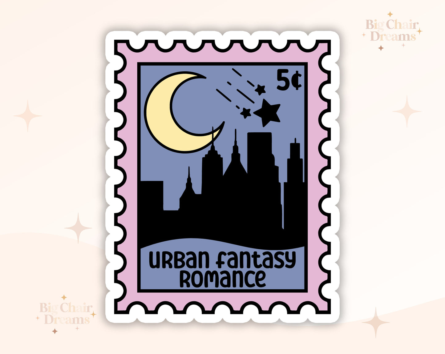 Urban Fantasy Romance Stamp Sticker - Book Lover - Smut - Booktok - bookish Sticker - kindle sticker - e-reader - Booktrope Sticker