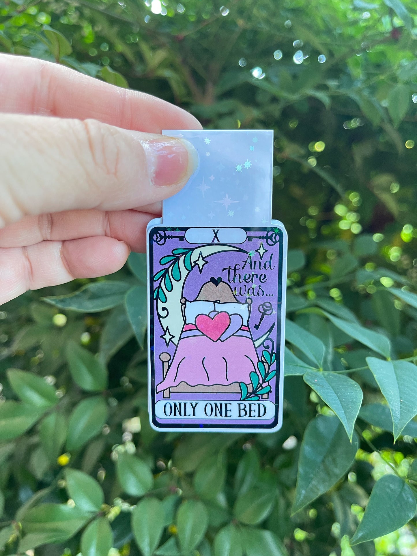 Tarot Card Only One Bed Magnetic Bookmark - Book Lover - Smut - Booktok - bookish Sticker