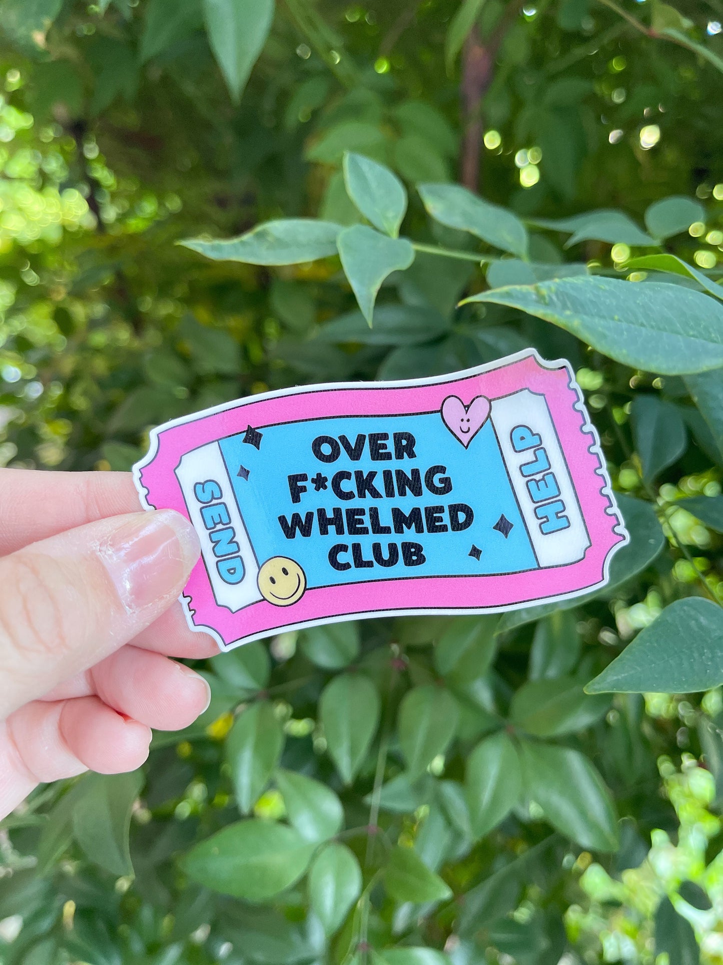Over Whelmed Club Sticker - Neurodivergent - Send Help - Ticket Sticker