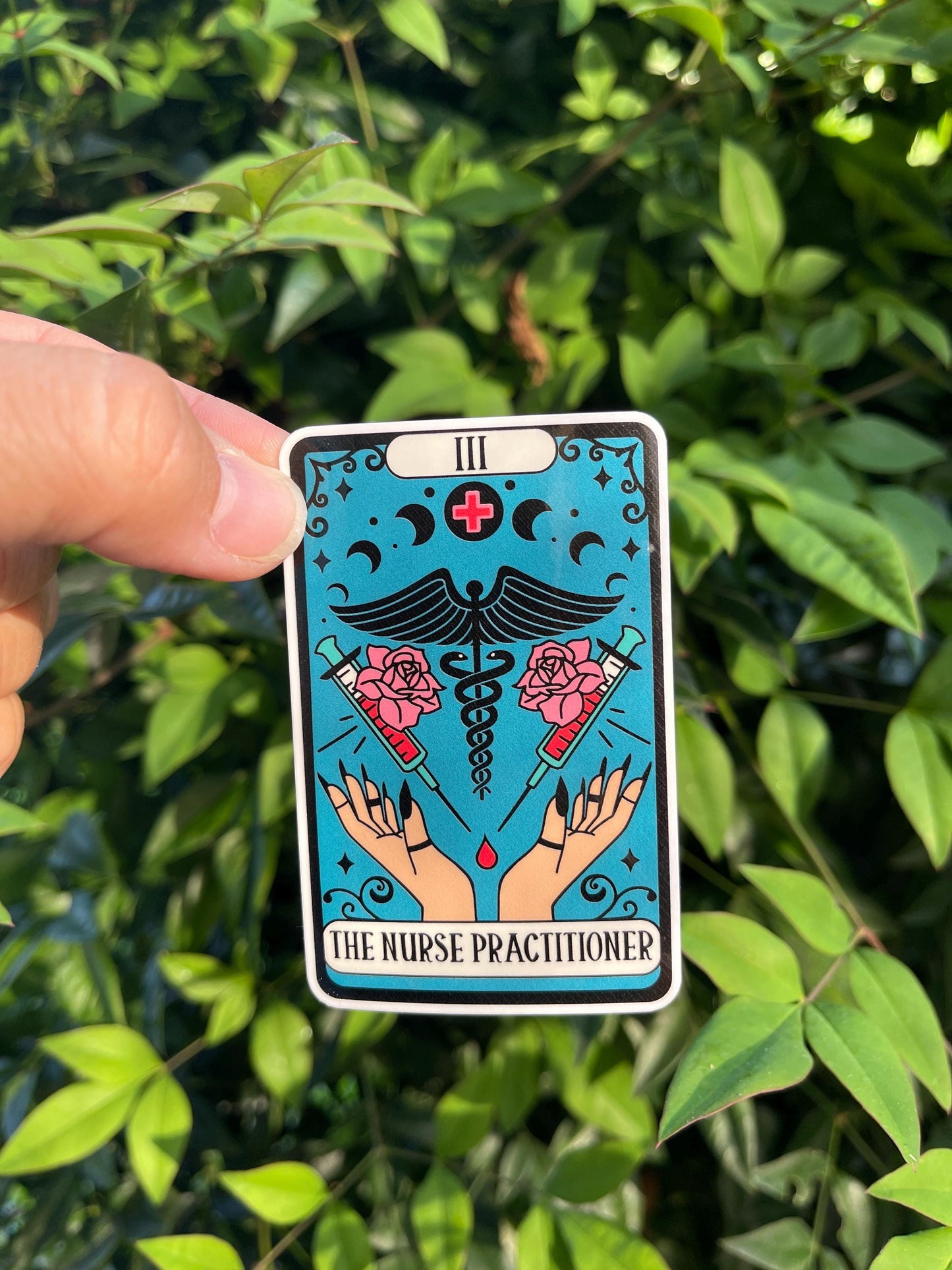 Tarot Card The Nurse Practitioner - Holographic - Nursetok - Kindle Sticker