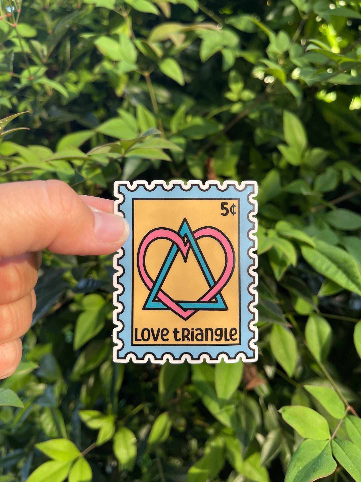 Love Triangle Stamp Sticker - Book Lover - Smut - Booktok - bookish Sticker - kindle sticker - e-reader - Booktrope Sticker