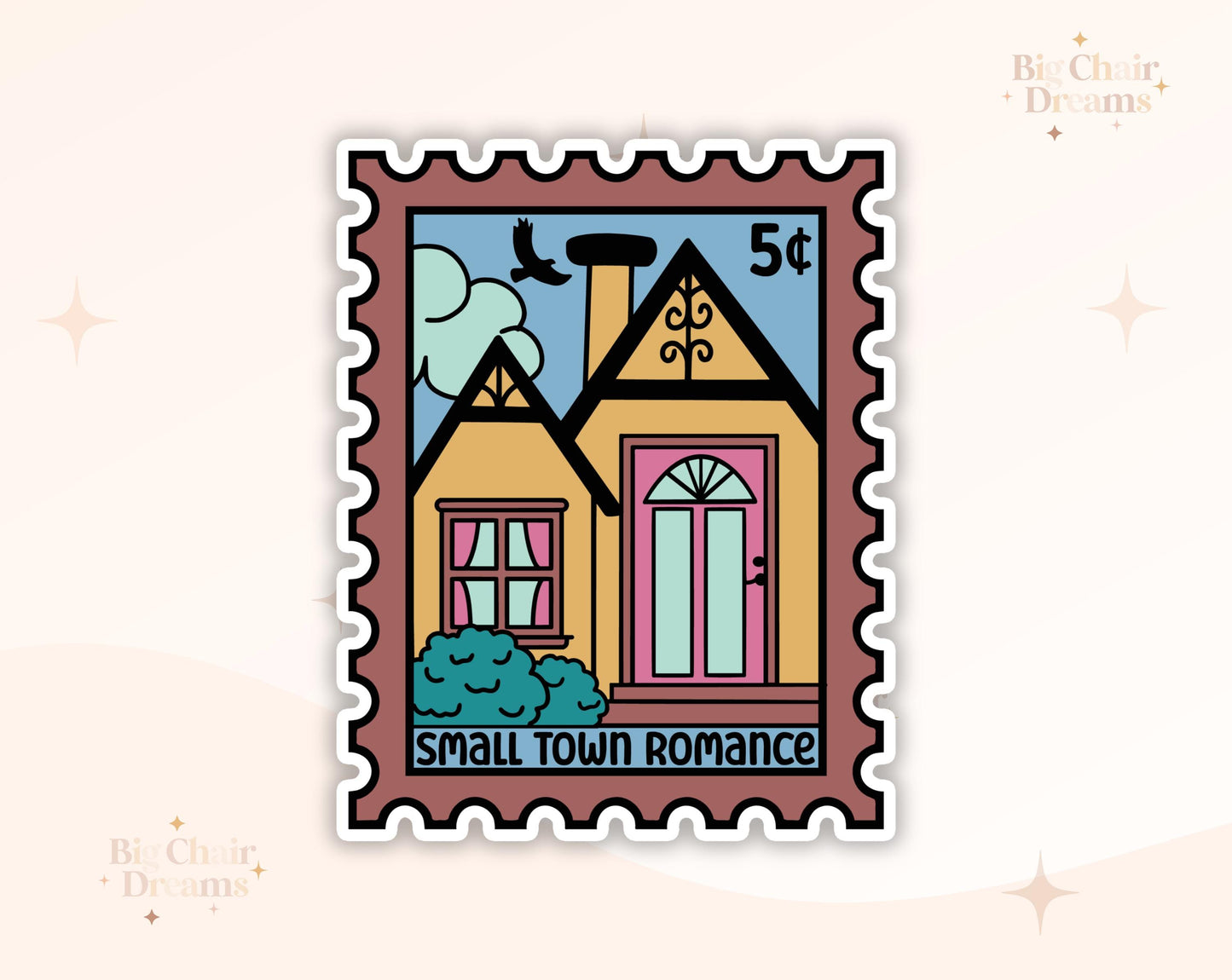 Small Town Romance Stamp Sticker - Book Lover - Smut - Booktok - bookish Sticker - kindle sticker - e-reader - Booktrope Sticker