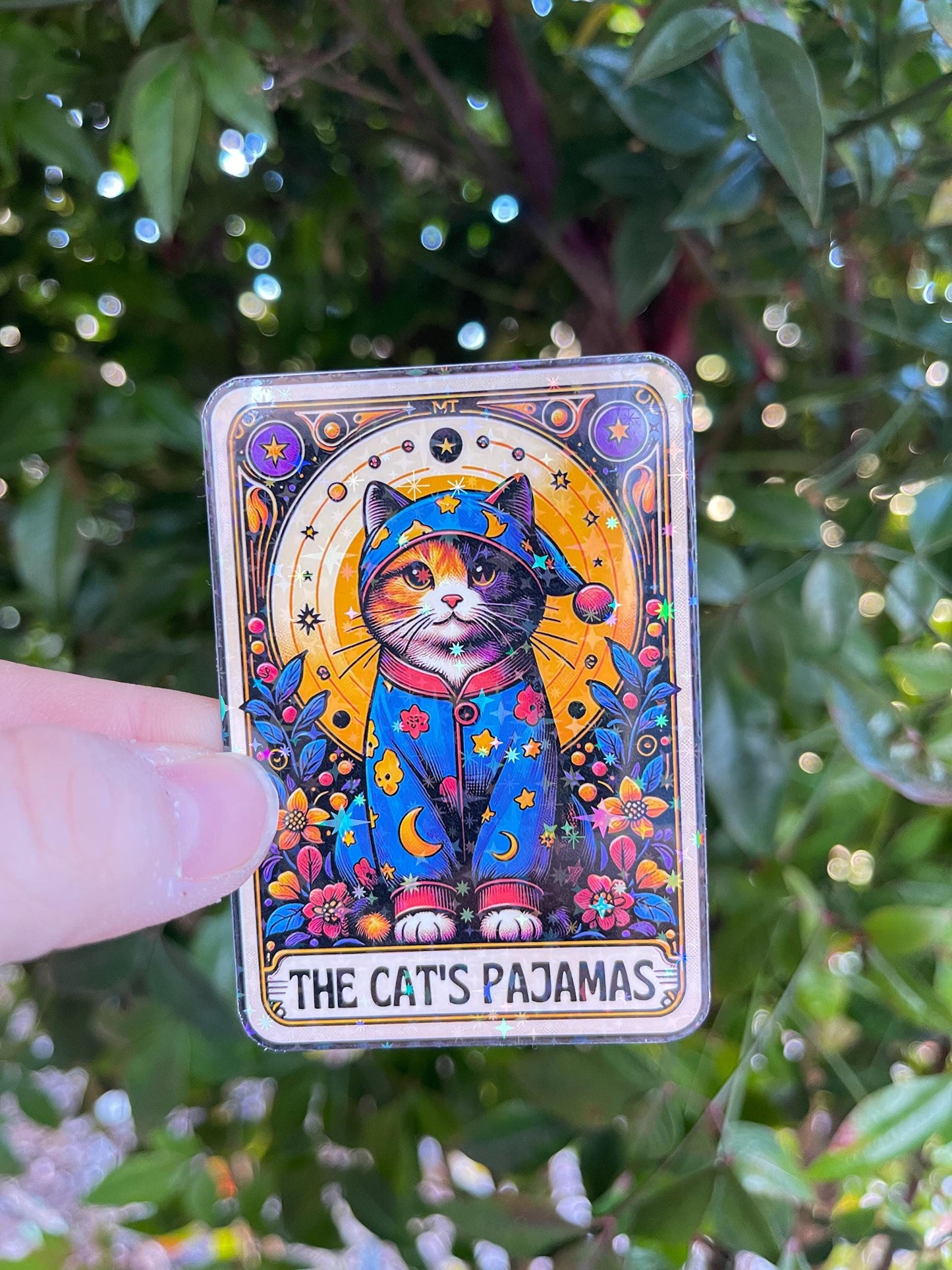 Tarot Card The Cat's Pajamas Sticker - Holographic - Cat Lover - Cats