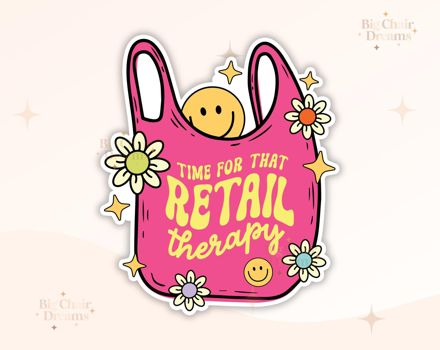 Time for That Retail Therapy Sticker - Emotional Support - Shopping Sticker - Gift Sticker