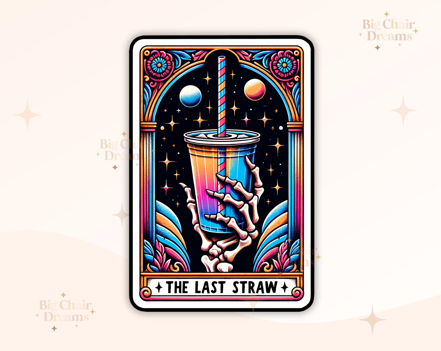 Tarot Card The Last Straw Sticker - Holographic - Overwhelmed - Neurodivergent