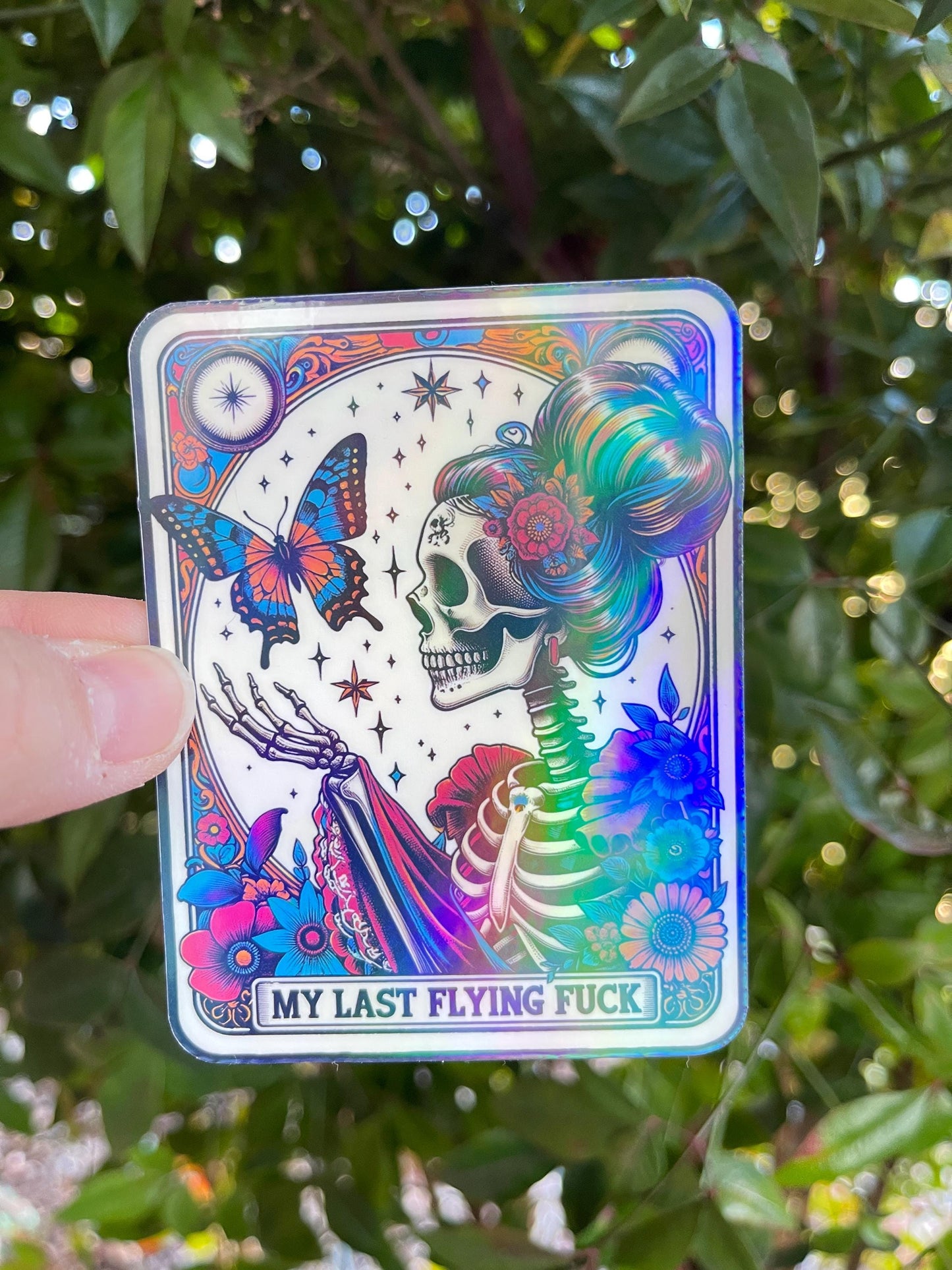 Tarot Card My Last Flying Fuck Sticker - Holographic - Last Nerve - Sarcastic - Funny