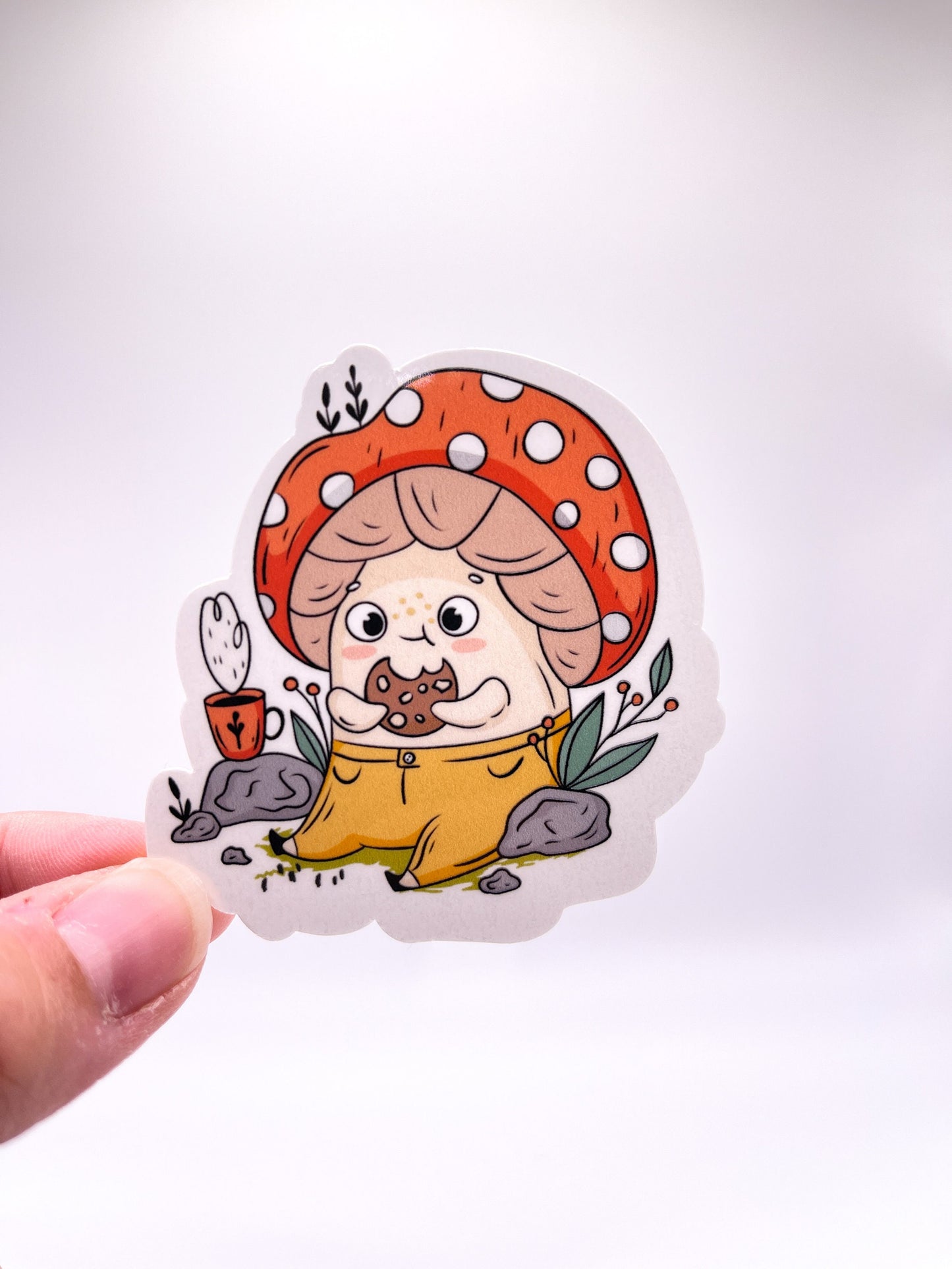 Cute Mushroom Guy Steve Sticker - Cottage Core - Mushrooms
