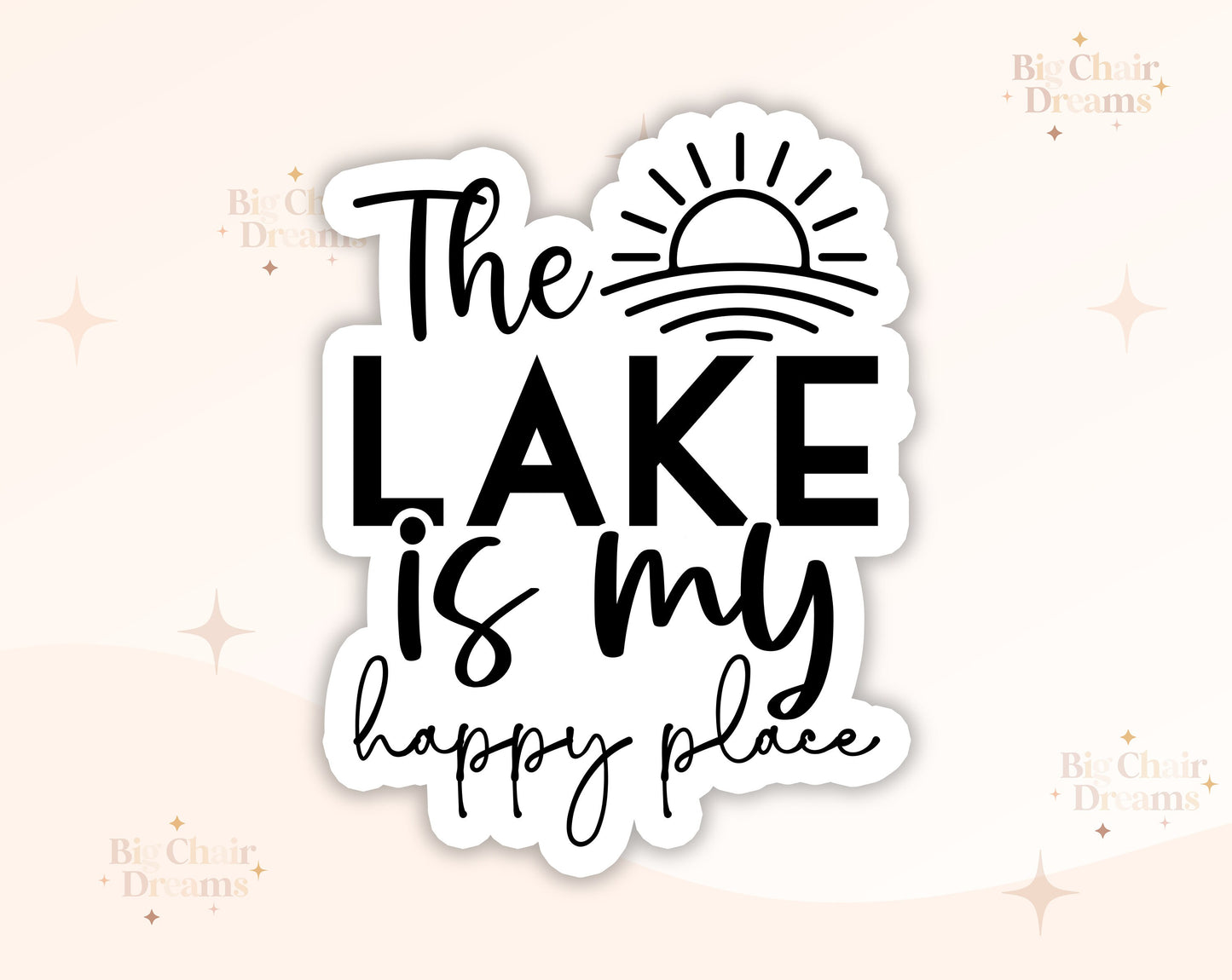 The Lake is My Happy Place Sticker - Lake Bum - Lake Lover - Summertime