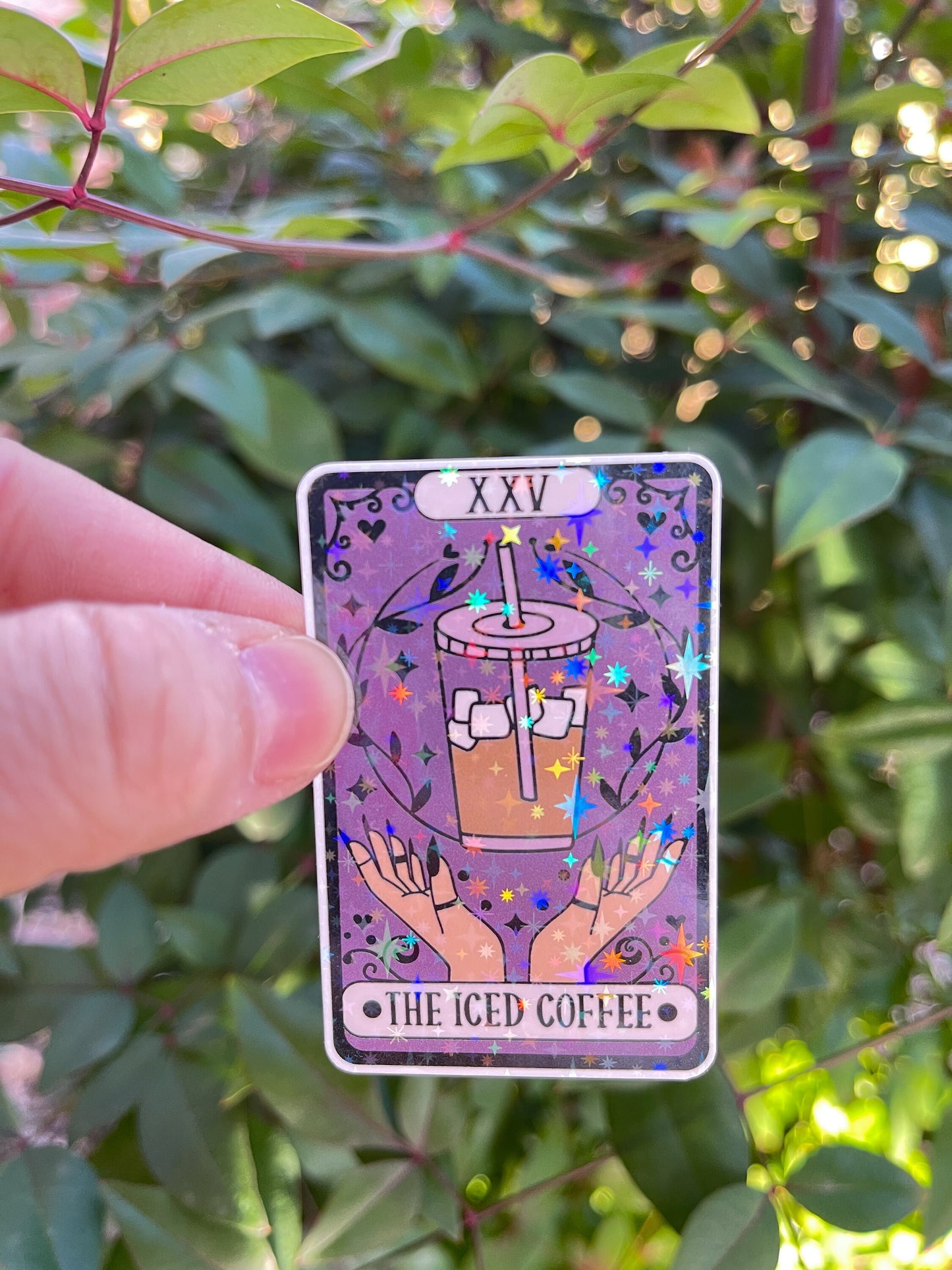 Tarot Card The Iced Coffee Sticker - Holographic - Booktok - Coffeetok - Tarot Cards