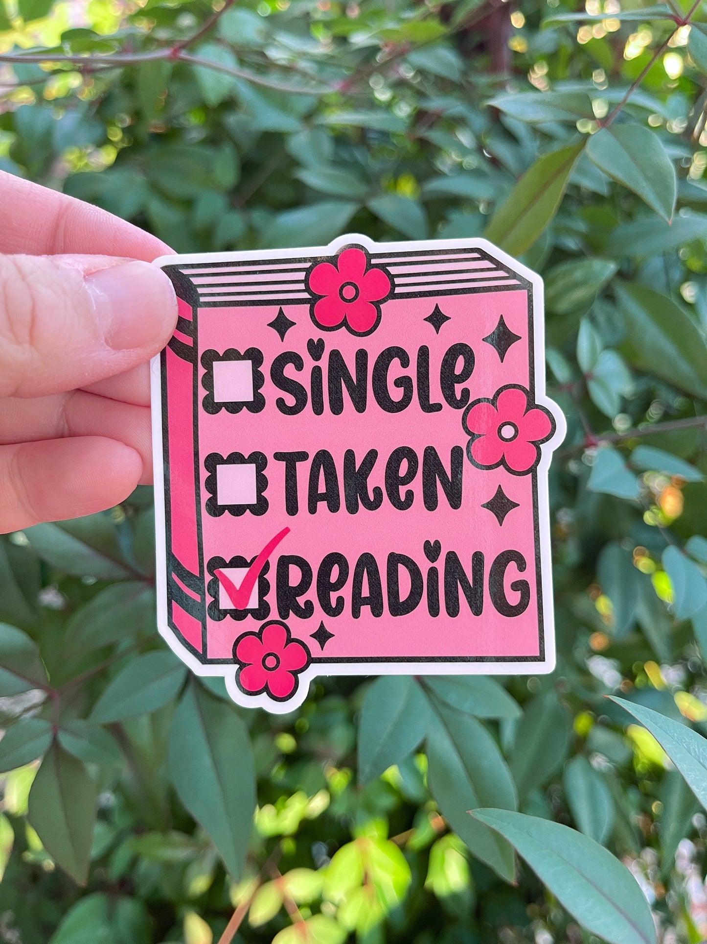 Single Taken Reading Book Sticker - Funny Valentines - Book Stickers - Valentine's Stickers - Booktok