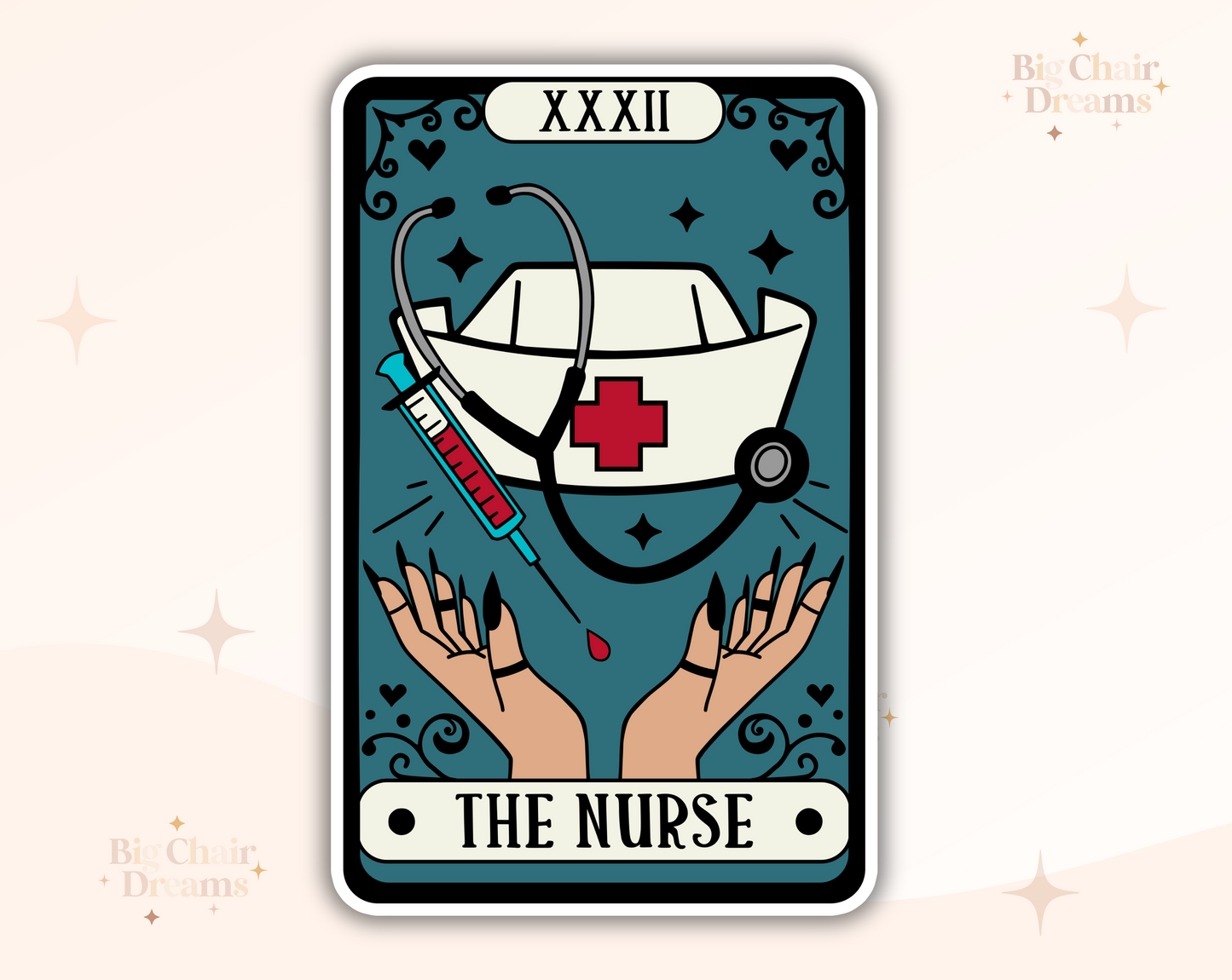 Tarot Card The Nurse Sticker - Holographic -  Nursetok