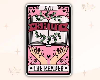 Tarot Card Smut the Reader Sticker - Holographic-Book Lover - Smut - Booktok