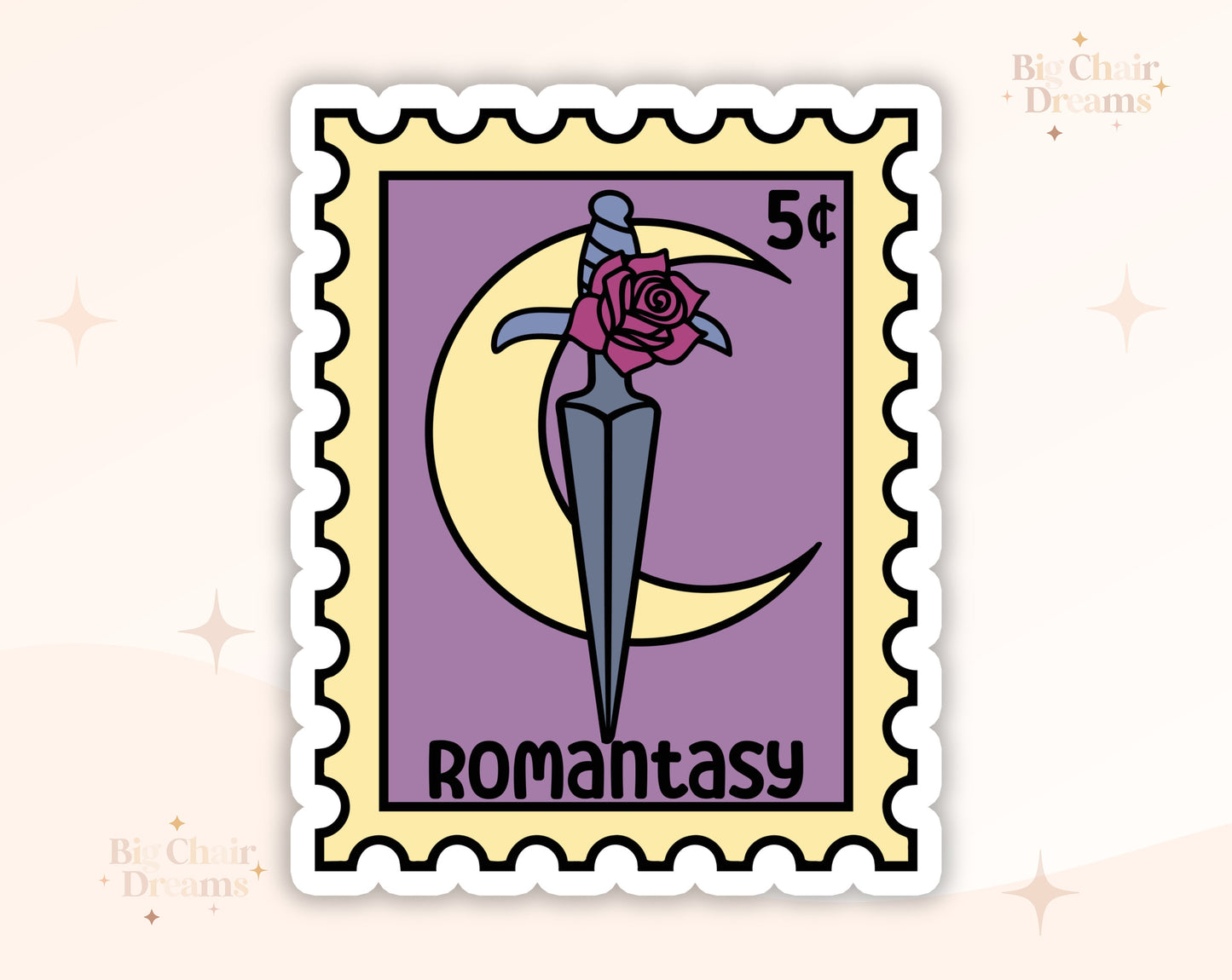 Romantasy/Romance Stamp Sticker -  Book Lover - Smut - Booktok - bookish Sticker - kindle sticker - e-reader - Booktrope Sticker