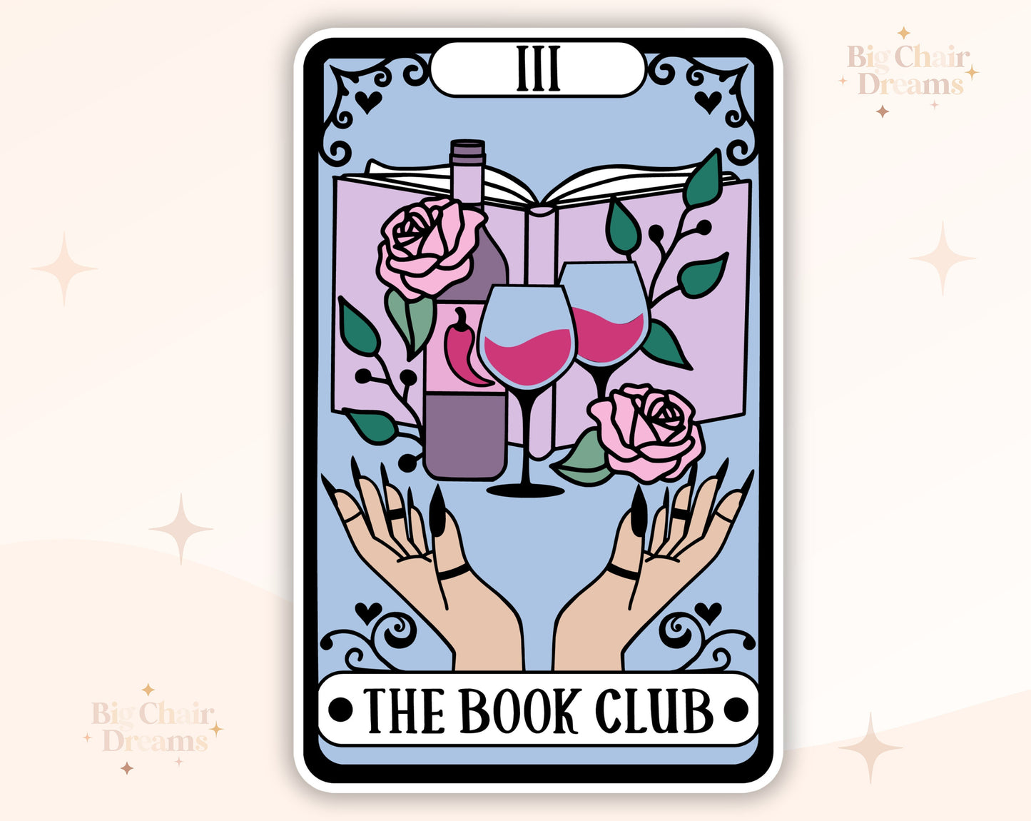 Tarot Card The Book Club Sticker - Book Lover - Booktok - bookish Sticker - kindle sticker - e-reader - bookish sticker