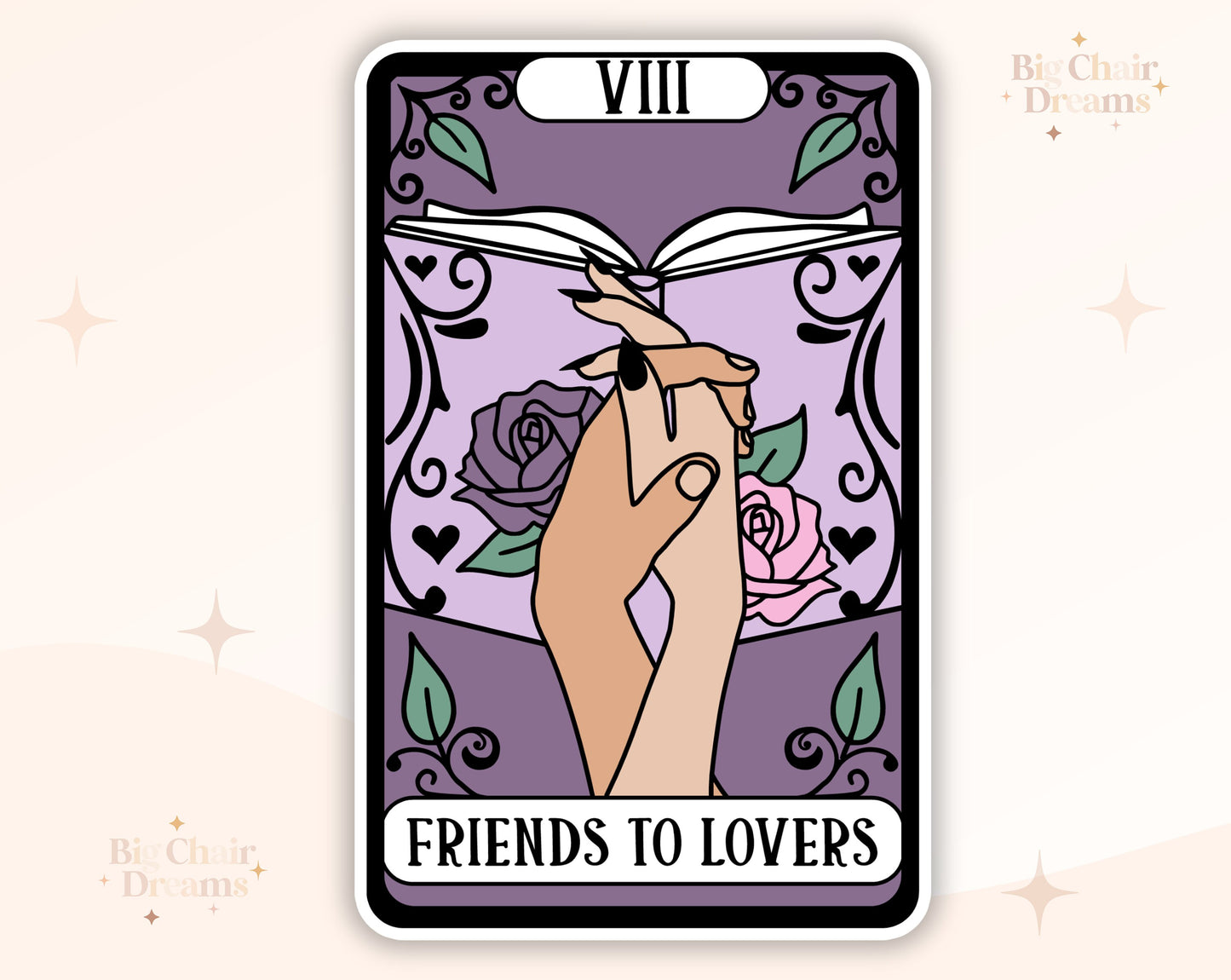 Tarot Card Friends to Lovers Sticker - Book Lover - Smut - Booktok - bookish Sticker - kindle sticker - e-reader - bookish sticker