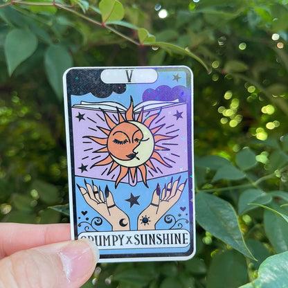 Tarot Card Grumpy x Sunshine Sticker - Book Lover - Booktok - bookish Sticker - kindle sticker - e-reader - bookish sticker