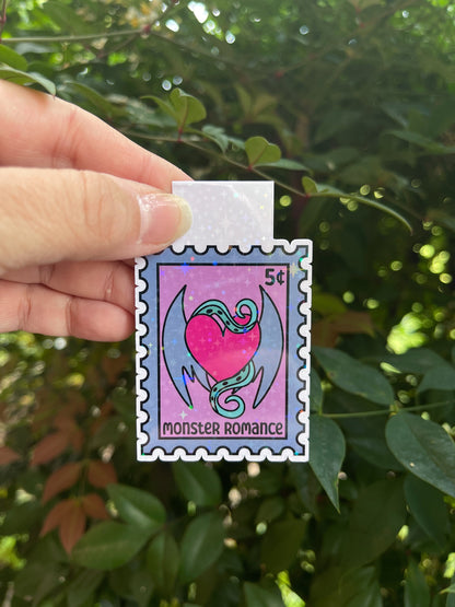 Monster Romance Stamp Magnetic Bookmark -  Book Lover - Smut - Booktok - bookish Sticker