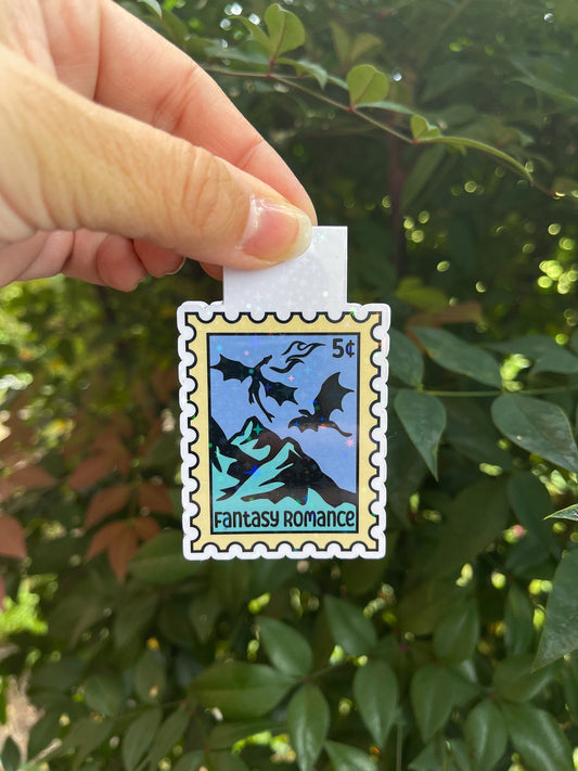 Fantasy Romance Stamp Magnetic Bookmark -  Book Lover - Smut - Booktok - bookish Sticker