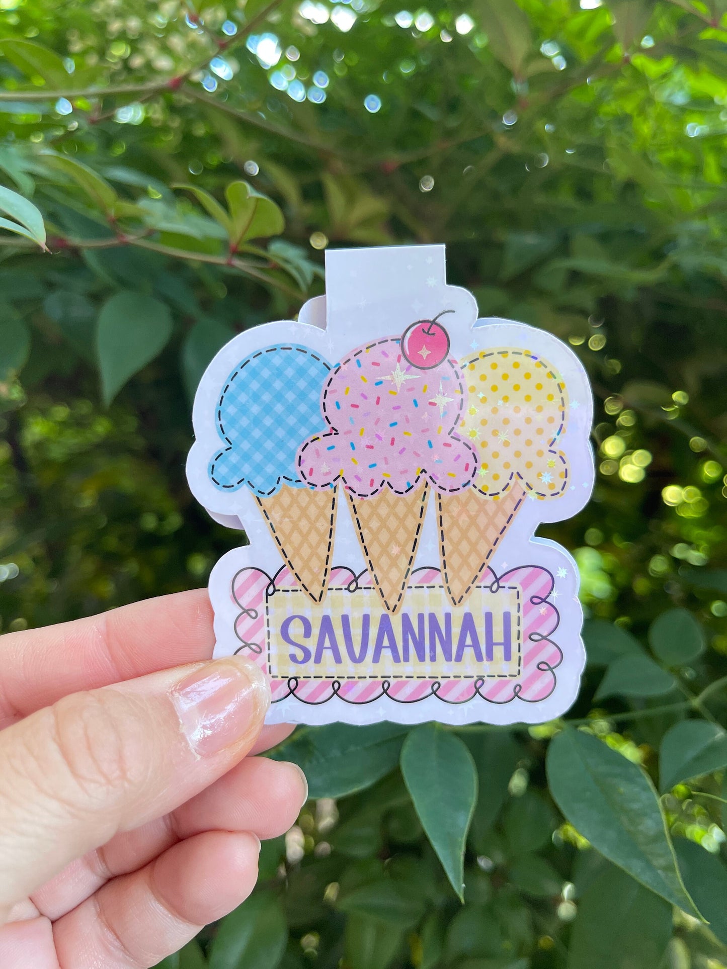 Personalized Ice Cream Name - Magnetic Bookmark - booktok - reader - gifts