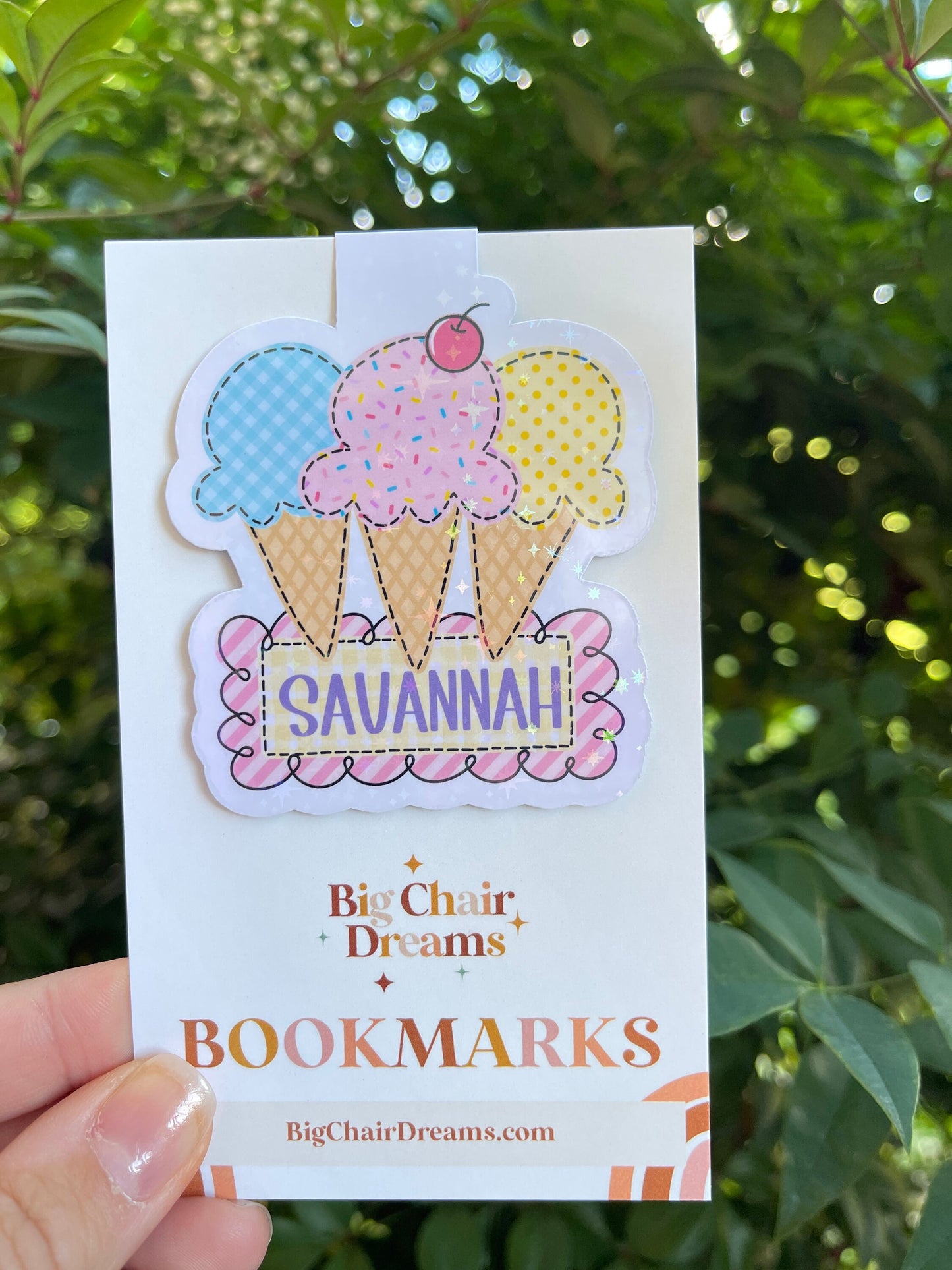 Personalized Ice Cream Name - Magnetic Bookmark - booktok - reader - gifts