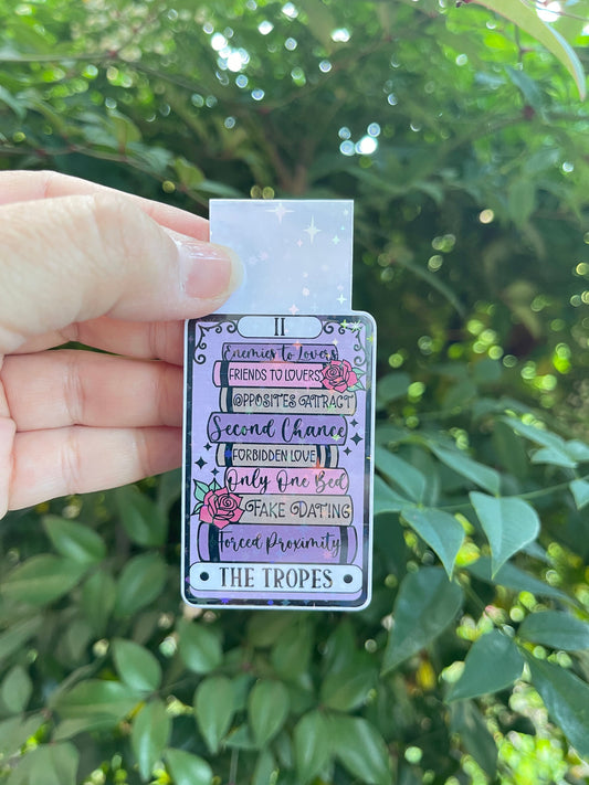 Tarot Card The Book Tropes Magnetic Bookmark - Book Lover - Smut - Booktok - bookish Sticker