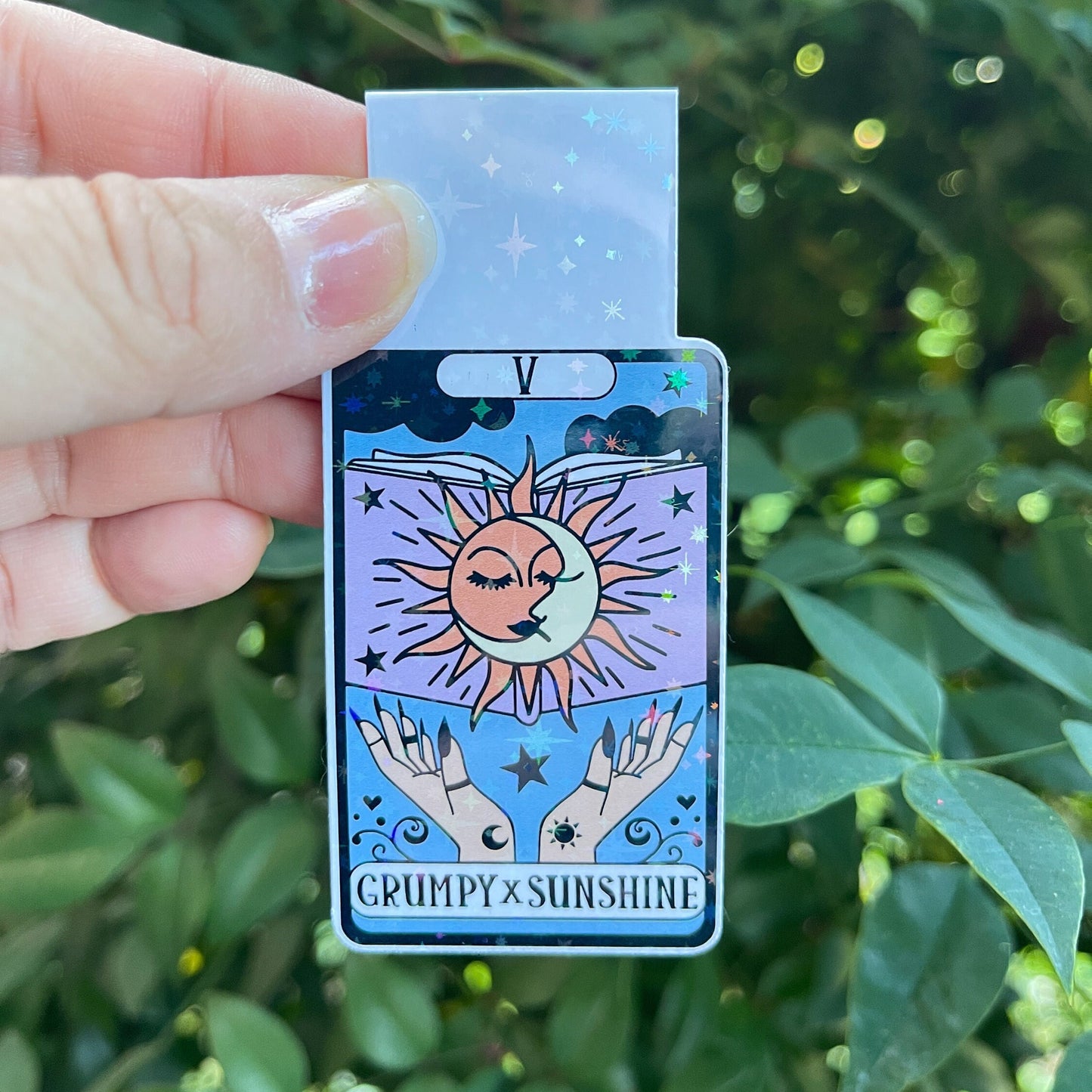 Tarot Card Grumpy x Sunshine Magnetic Bookmark - Book Lover - Booktok - bookish Sticker