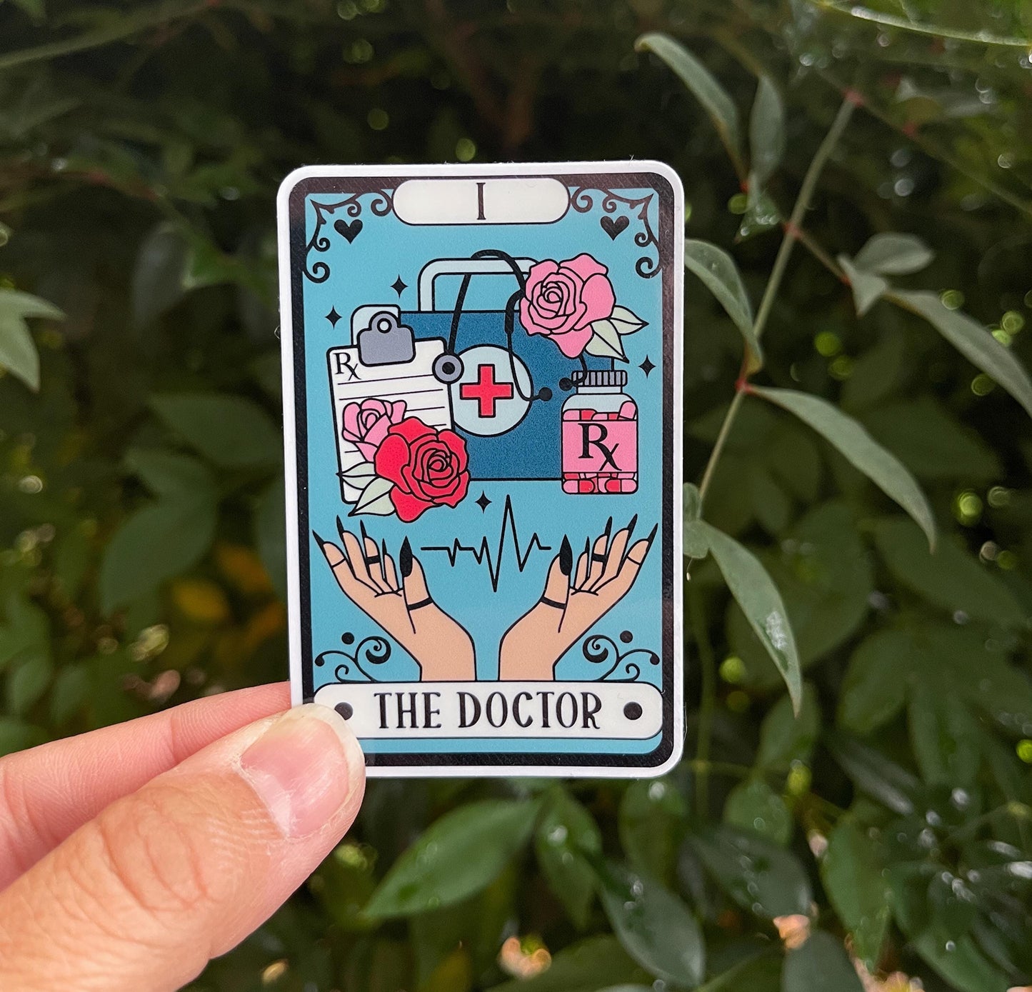 Tarot Card The Doctor Sticker - Holographic -  Doctok - Kindle Sticker