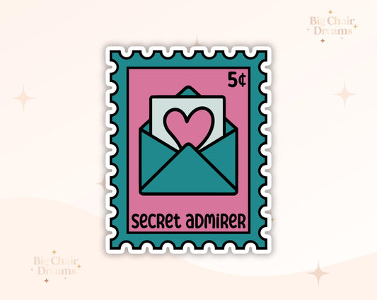 Secret Admirer Stamp Sticker -  Book Lover - Smut - Booktok - bookish Sticker - kindle sticker - e-reader - Booktrope Sticker