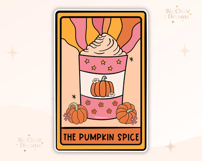 Tarot Card The Pumpkin Spice Sticker - PSL - Coffeetok - kindle sticker - e-reader - Coffeelover