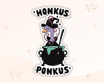 Honkus Ponkus Sticker - Halloween - Fall - Witches - Cauldron - Tricks - Treats