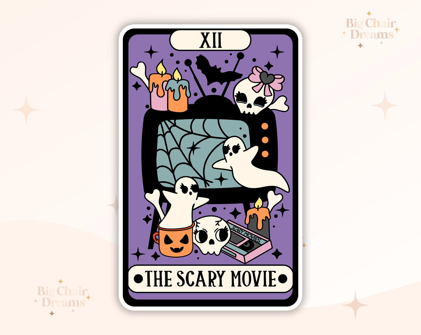 Tarot Card The Scary Movie Sticker - Movie Sticker - Movietok  - kindle sticker - e-reader - Ghost - Halloween