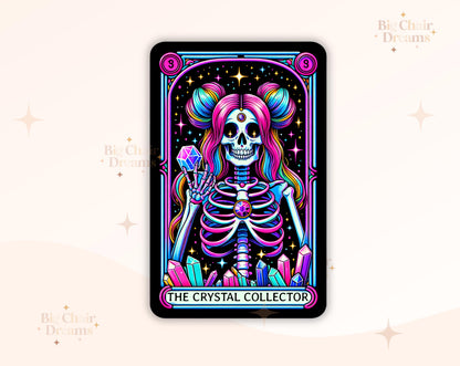Tarot Card The Crystal Collector Sticker - Holographic - Gemstones - Crystals - Healing