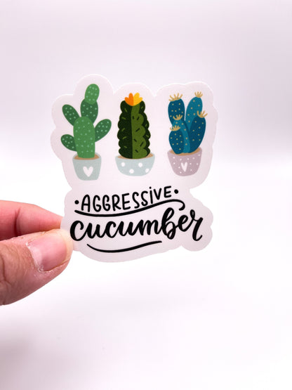 Aggressive Cucumber Sticker