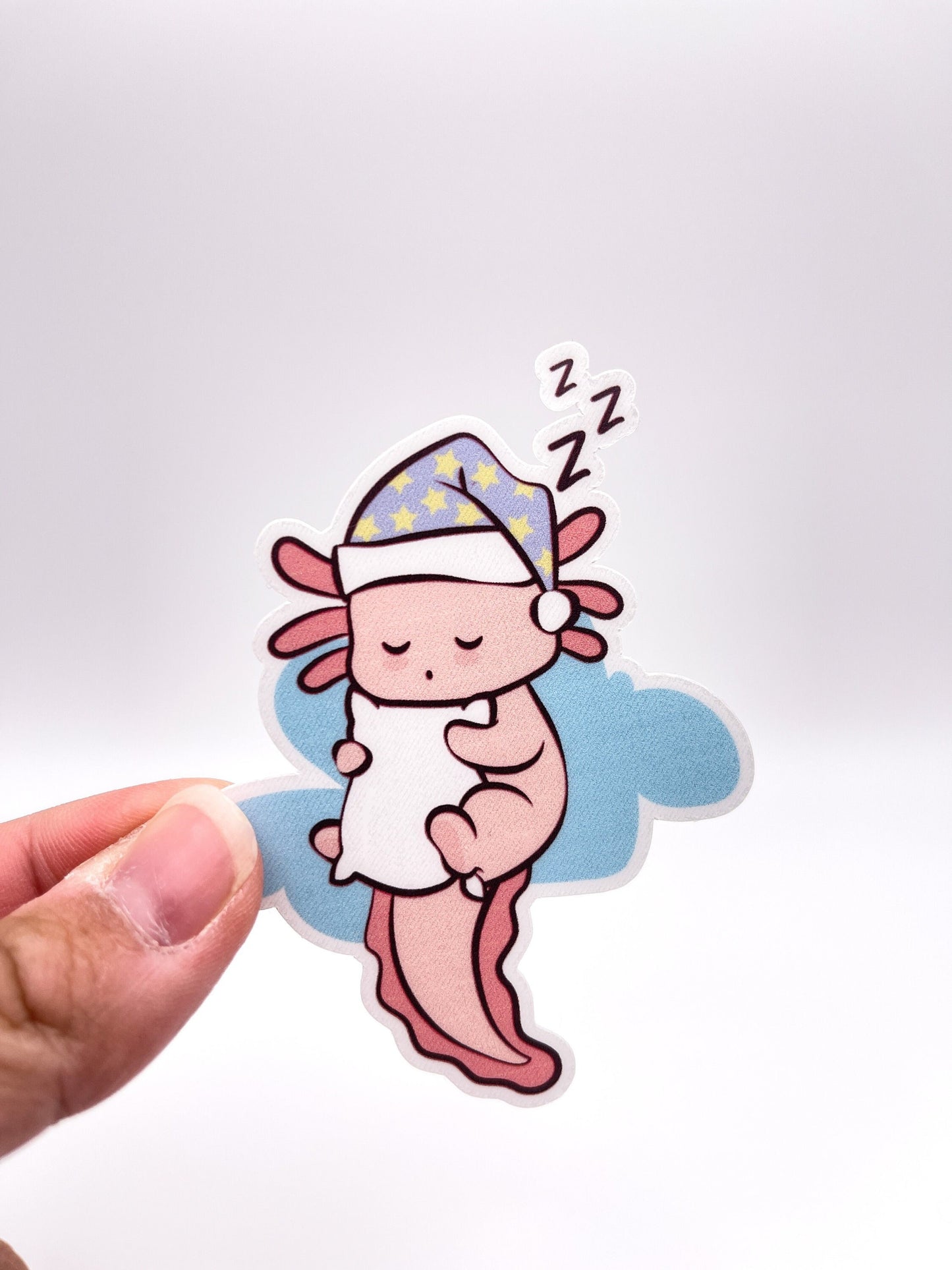 Napping/Sleeping Axolotl Sticker