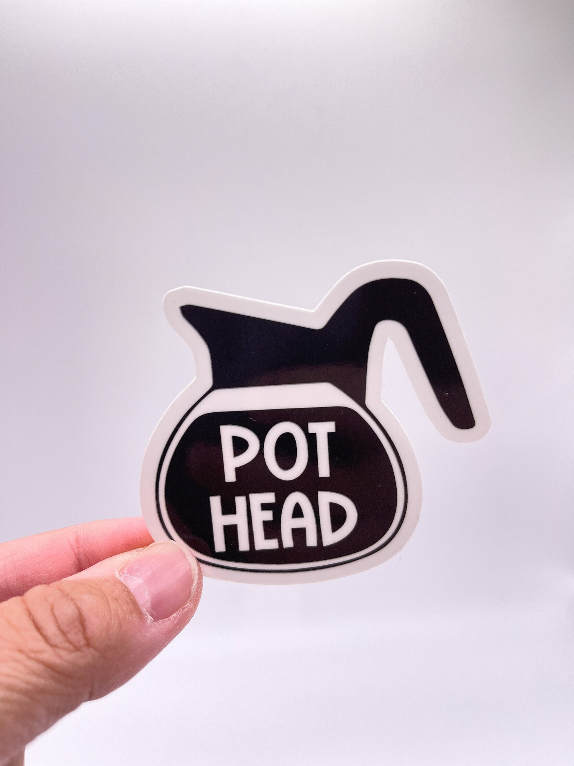 pothead coffee sticker Pot Head Coffee Sticker - Coffee Lover - Coffee Addict