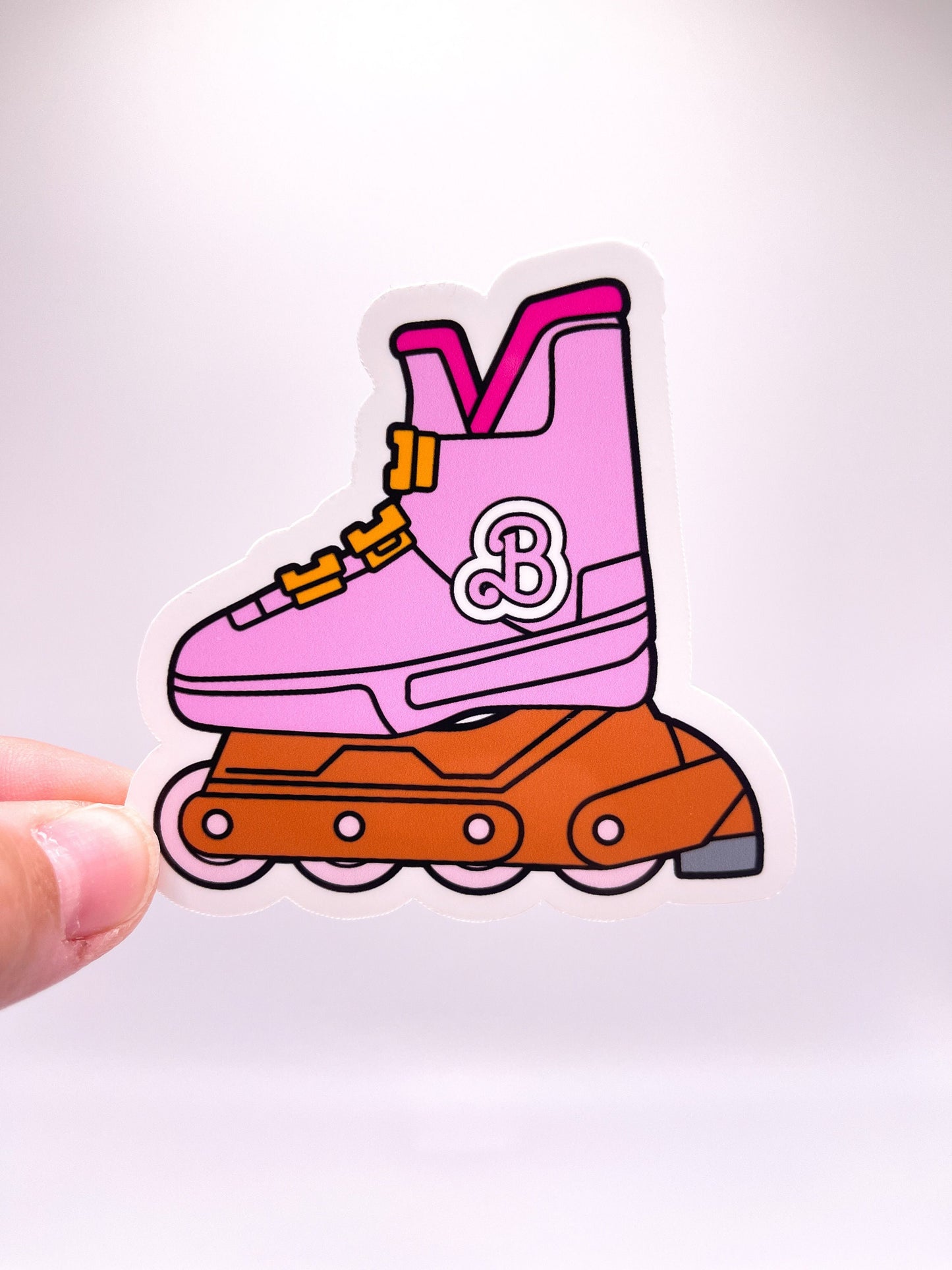 Pink Inline Skate Sticker - Retro 90's