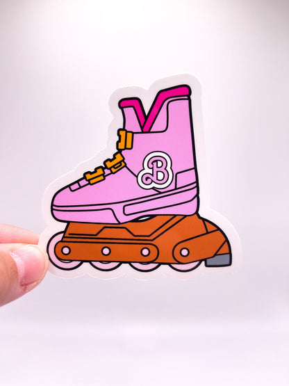 Pink Inline Skate Sticker - Retro 90's
