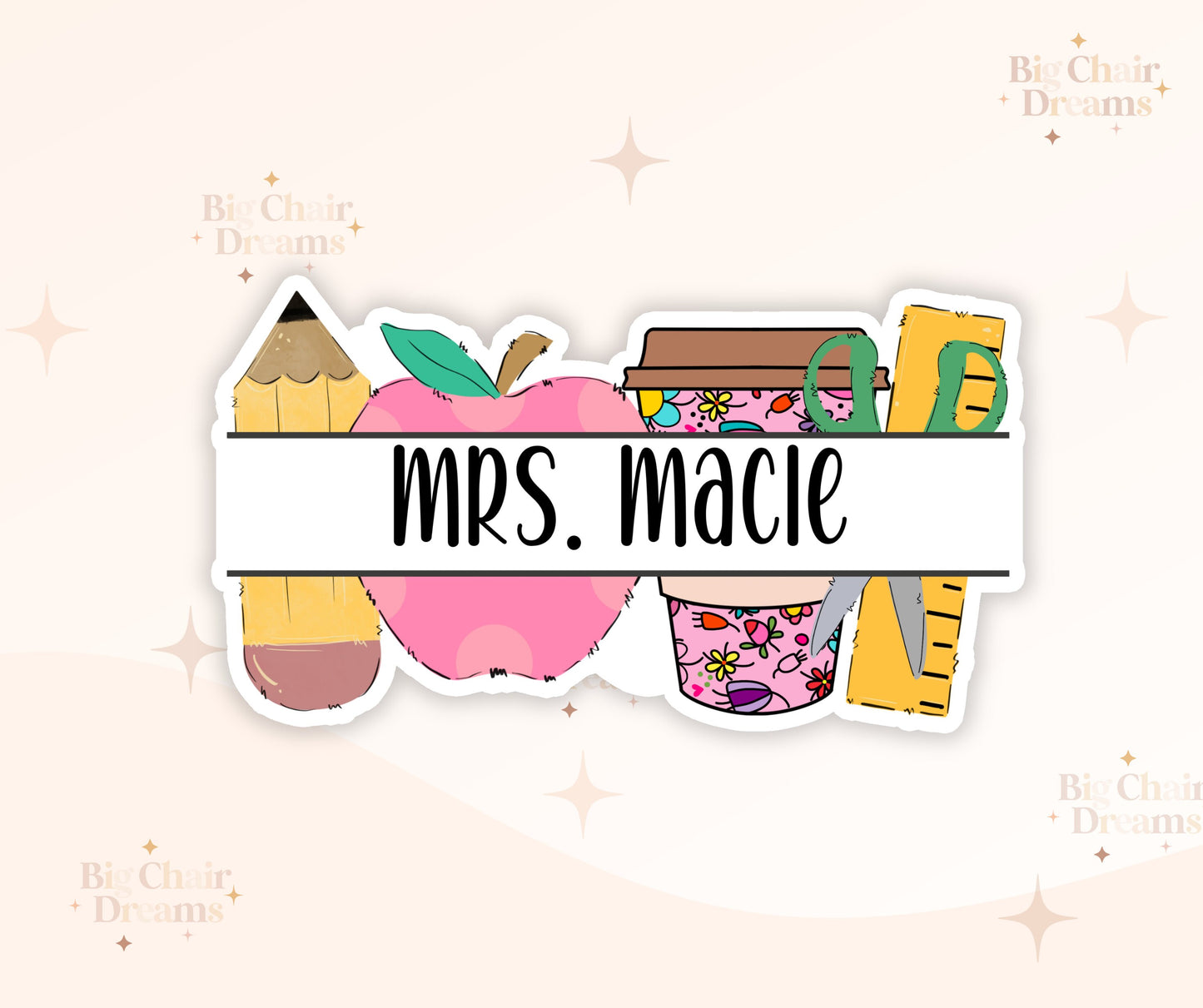 Personalized Teacher Name Sticker - Ruler - Teacher Appreciation - Gifts