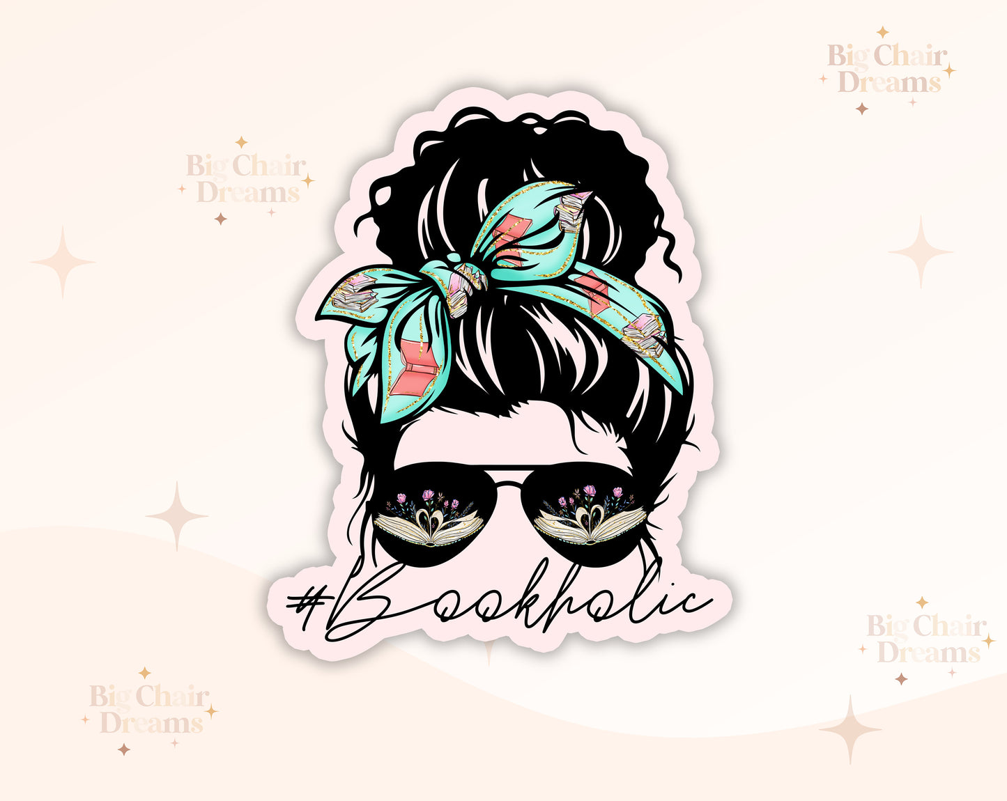 Bookholic Girl Sticker