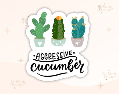 Aggressive Cucumber Sticker