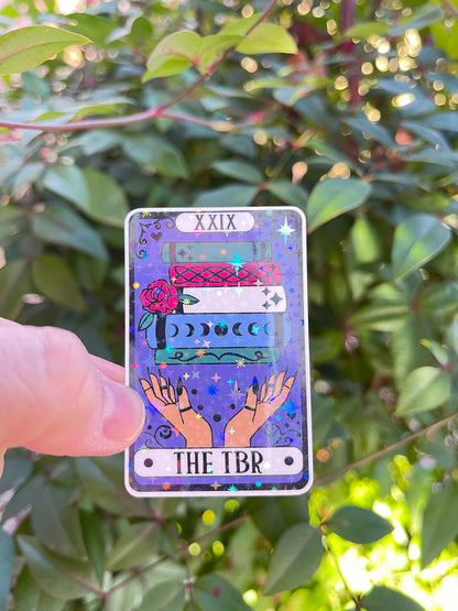 Tarot Card The TBR Sticker -Holographic - Book Lover - Booktok - To Be Read Books