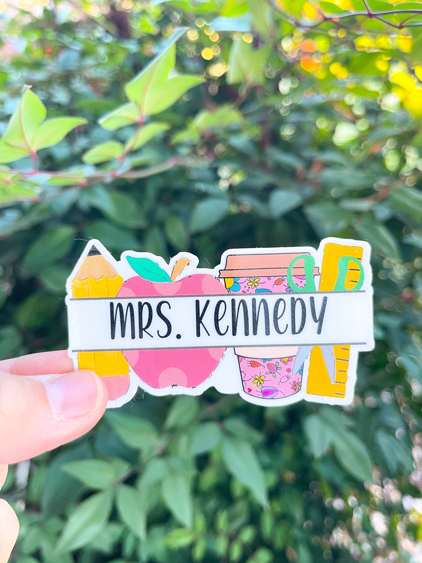 Personalized Teacher Name Sticker - Ruler - Teacher Appreciation - Gifts